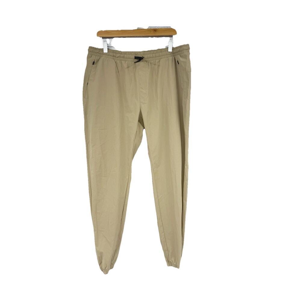 UNRL Pants Mens‎ 2XL Tan Jogger Performance Stretch Drawstring Zipper Pockets